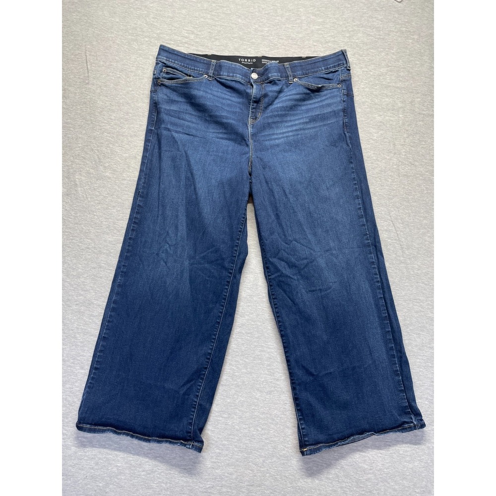 Torrid Bombshell Super Soft Jeans Womens 24 Blue Denim Cotton High Rise Wide Leg